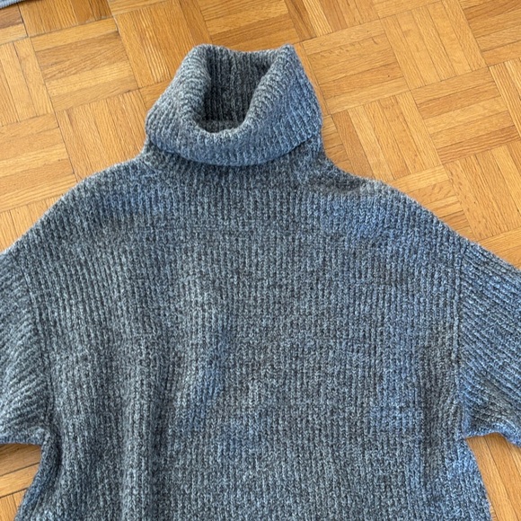 Zara Knit Gray Turtleneck Sweater S - Picture 2 of 4